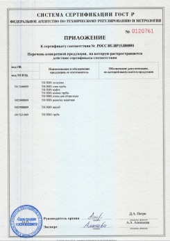 2020.02.06 Одинцово - Приложение 1 к сертификату изделия системы водосточной.